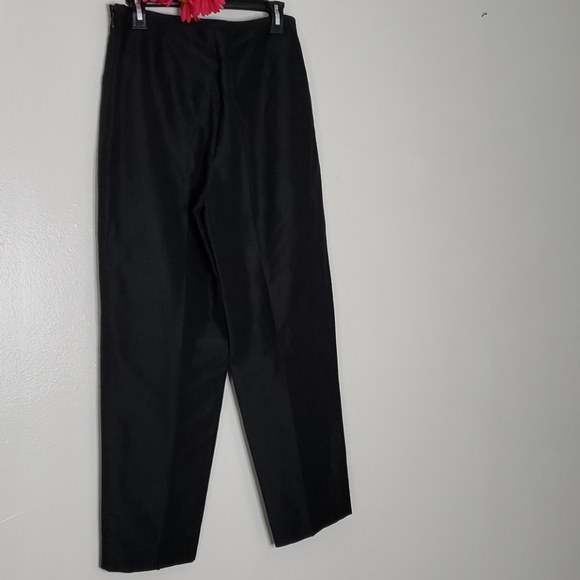 Oscar de la Renta Silk Twill Pants Black Luxury Cropped Celeb Style Elegant Chic - Picture 11 of 15